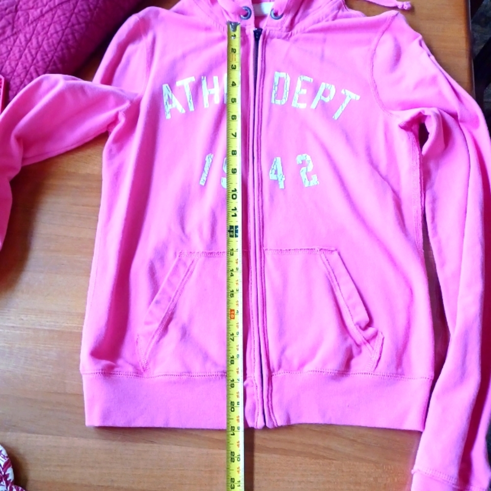 ABERCROMBIE FITCH pink hooded sweatshirt small - Picture 5 of 7